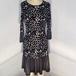 Taylor-Leopard Print Knit Midi F/W Dress